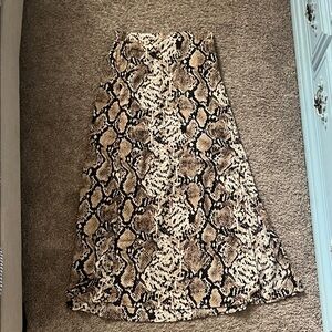 Elegant Snake Print A-Line Skirt